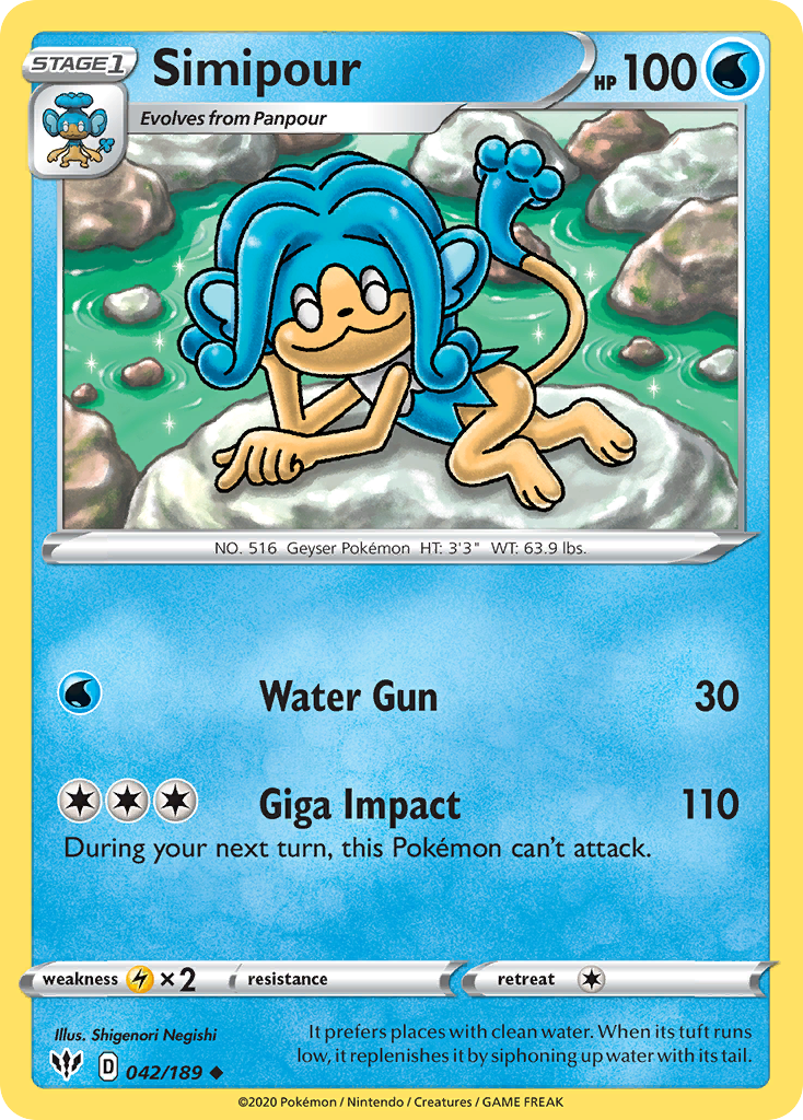 Simipour - Darkness Ablaze - #42 - Pokemon TCG card