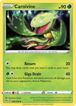 Carnivine #5 Carnivine - Darkness Ablaze - #5 - Pokemon TCG card