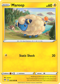 Mareep #55 Mareep - Darkness Ablaze - #55 - Pokemon TCG card