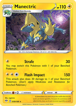 Manectric #59 Manectric - Darkness Ablaze - #59 - Pokemon TCG card