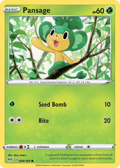 Pansage - Darkness Ablaze - #6 - Pokemon TCG card