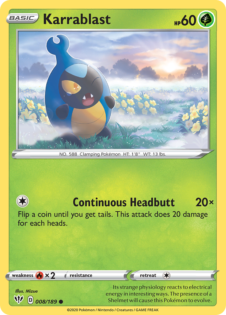 Karrablast - Darkness Ablaze - #8 - Pokemon TCG card