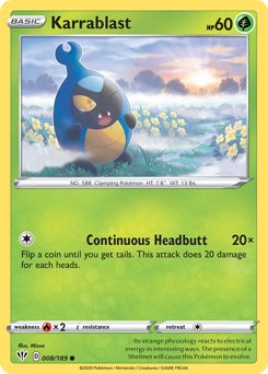 Karrablast #8 Karrablast - Darkness Ablaze - #8 - Pokemon TCG card