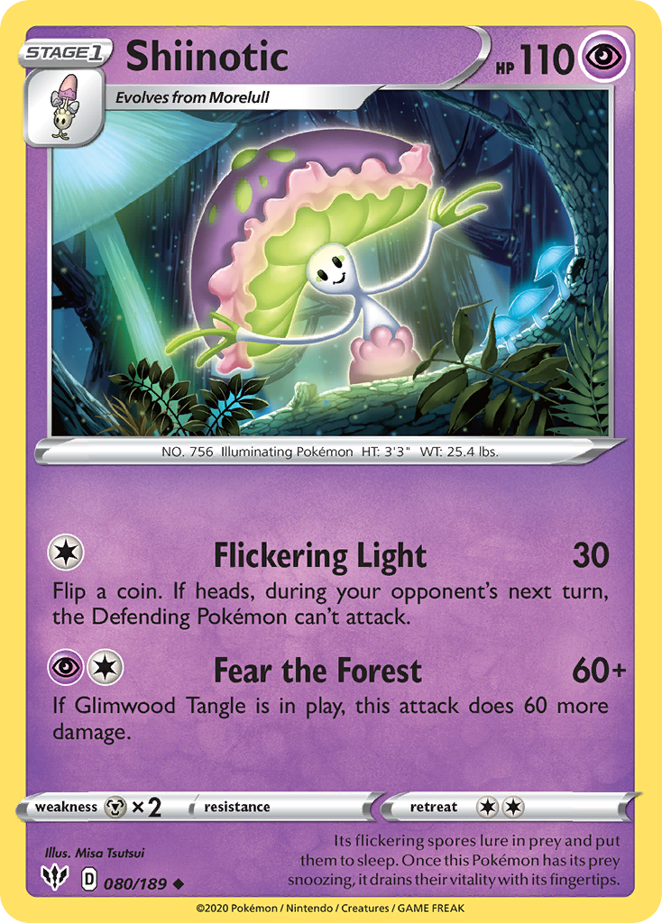 Shiinotic - Darkness Ablaze - #80 - Pokemon TCG card