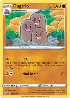 Dugtrio - Darkness Ablaze - #85 - Pokemon TCG card