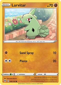 Larvitar #86 Larvitar - Darkness Ablaze - #86 - Pokemon TCG card