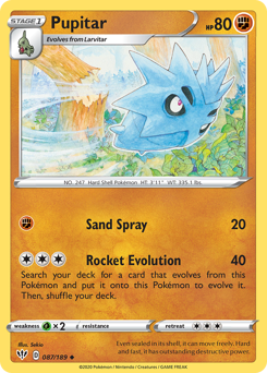 Pupitar #87 Pupitar - Darkness Ablaze - #87 - Pokemon TCG card