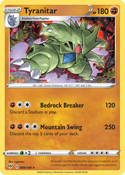 Tyranitar - Darkness Ablaze - #88 - Pokemon TCG card