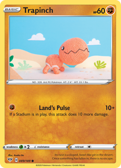 Trapinch #89 Trapinch - Darkness Ablaze - #89 - Pokemon TCG card