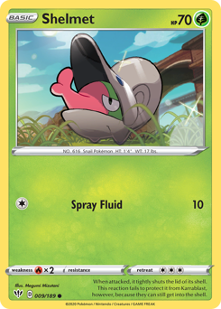 Shelmet #9 Shelmet - Darkness Ablaze - #9 - Pokemon TCG card