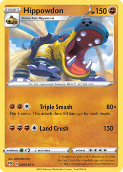 Hippowdon #94 Hippowdon - Darkness Ablaze - #94 - Pokemon TCG card