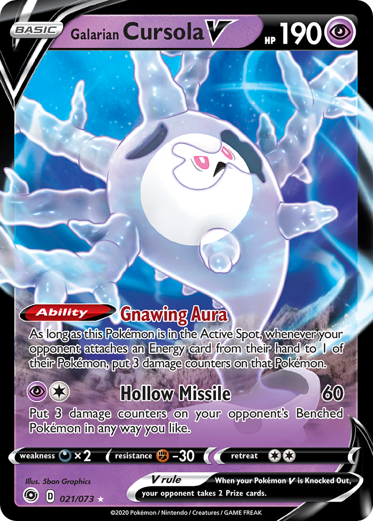 Galarian Cursola V - Champion's Path - #21 - Pokemon TCG card