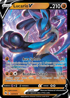 Lucario V #27 Lucario V - Champion's Path - #27 - Pokemon TCG card