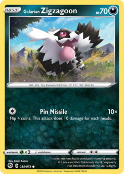 Galarian Zigzagoon #35 Galarian Zigzagoon - Champion's Path - #35 - Pokemon TCG card