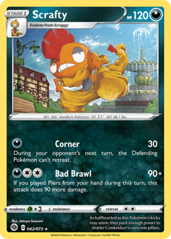 Scrafty - Champion's Path - #42 - Pokemon TCG card