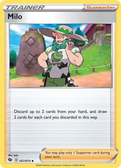 Milo - Champion's Path - #57 - Pokemon TCG card