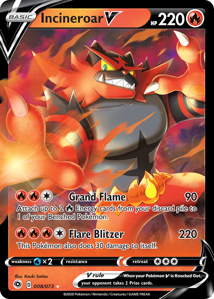 Incineroar V - Champion's Path - #8 - Pokemon TCG card