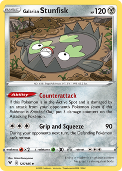 Galarian Stunfisk - Vivid Voltage - #125 - Pokemon TCG card