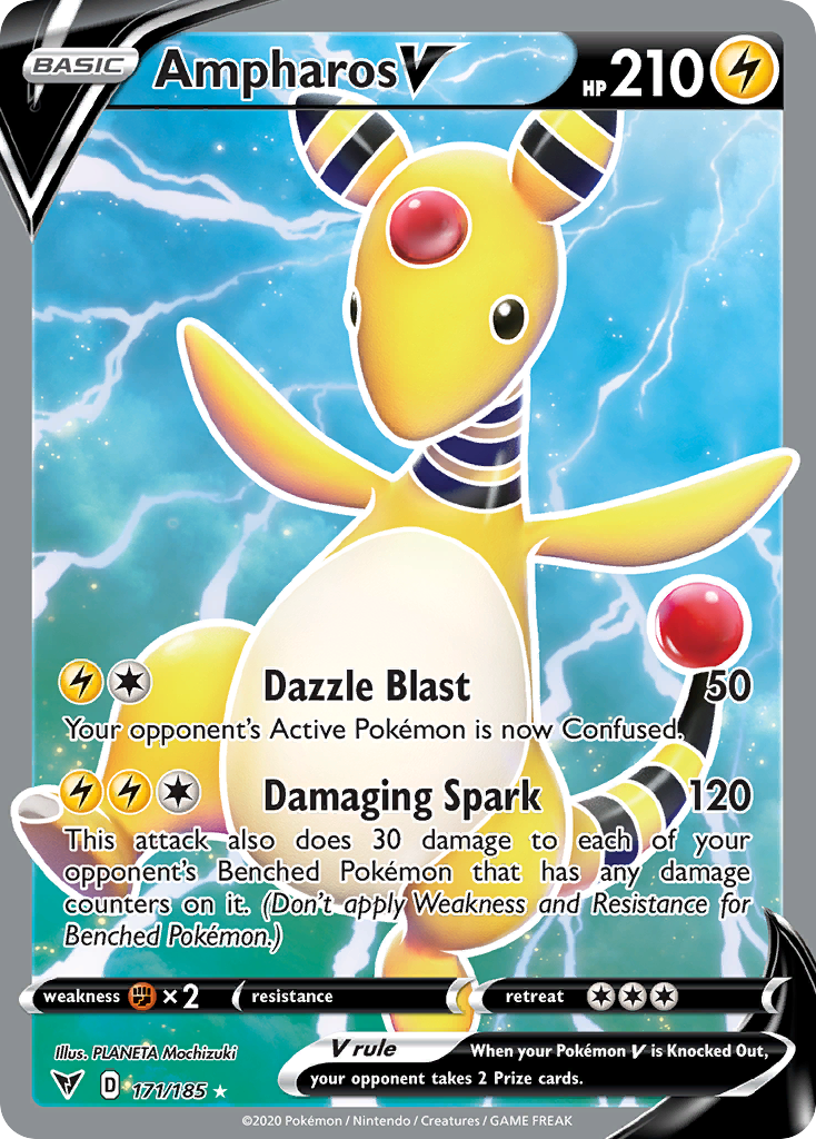 Ampharos V - Vivid Voltage - #171 - Pokemon TCG card