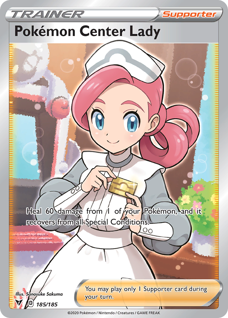 Pokémon Center Lady - Vivid Voltage - #185 - Pokemon TCG card