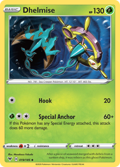 Dhelmise - Vivid Voltage - #19 - Pokemon TCG card