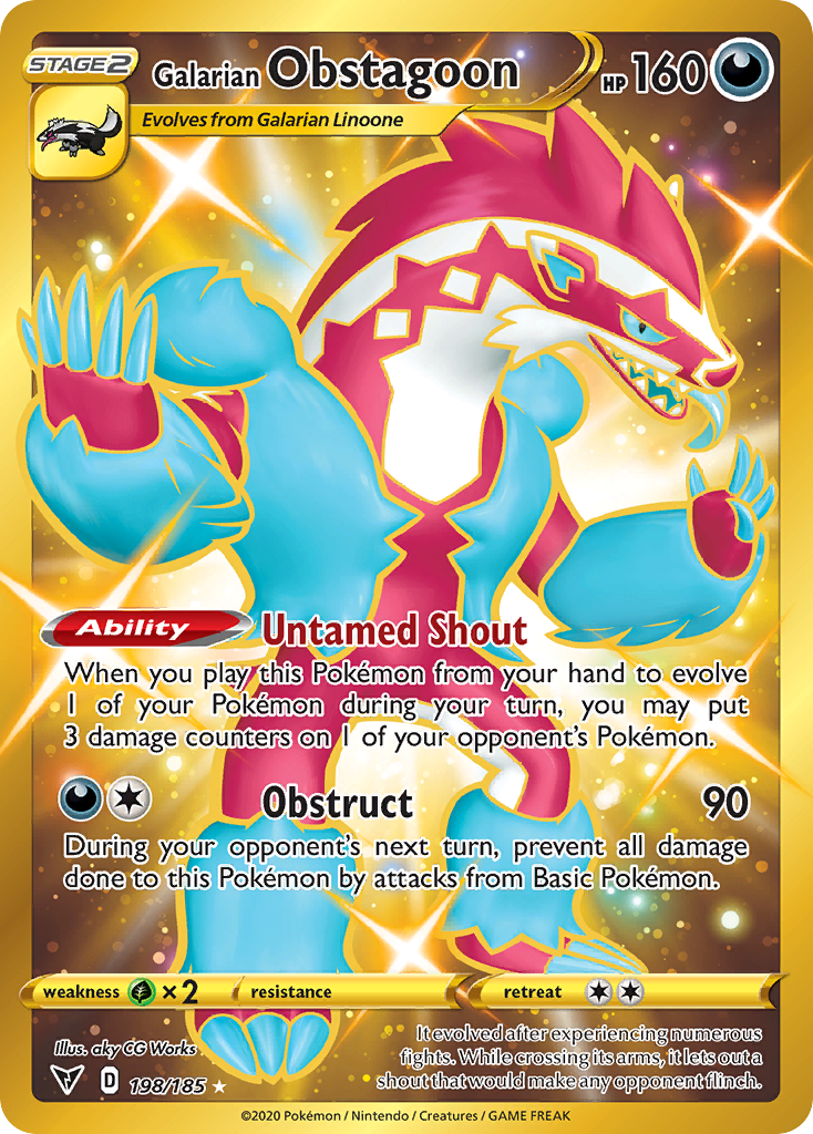 Galarian Obstagoon - Vivid Voltage - #198 - Pokemon TCG card