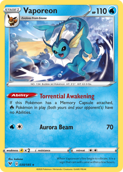 Vaporeon #30 Vaporeon - Vivid Voltage - #30 - Pokemon TCG card