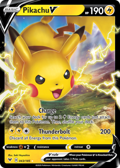 Pikachu V #43 Pikachu V - Vivid Voltage - #43 - Pokemon TCG card