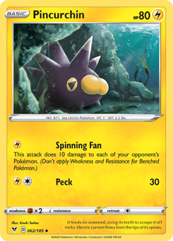 Pincurchin #62 Pincurchin - Vivid Voltage - #62 - Pokemon TCG card
