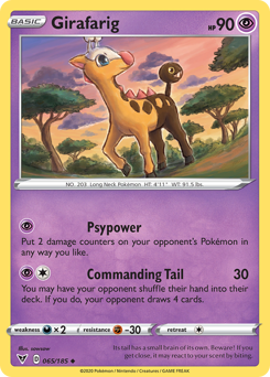 Girafarig #65 Girafarig - Vivid Voltage - #65 - Pokemon TCG card