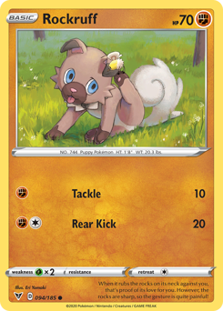 Rockruff - Vivid Voltage - #94 - Pokemon TCG card