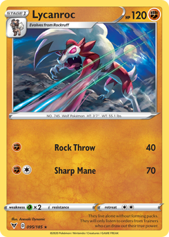 Lycanroc #95 Lycanroc - Vivid Voltage - #95 - Pokemon TCG card