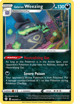 Galarian Weezing #42 Galarian Weezing - Shining Fates - #42 - Pokemon TCG card