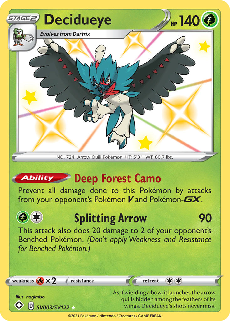 Decidueye - Shining Fates Shiny Vault - #SV003 - Pokemon TCG card