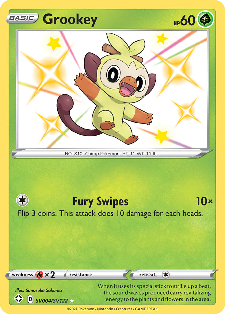 Grookey - Shining Fates Shiny Vault - #SV004 - Pokemon TCG card