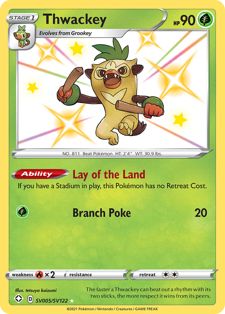 Thwackey - Shining Fates Shiny Vault - #SV005 - Pokemon TCG card