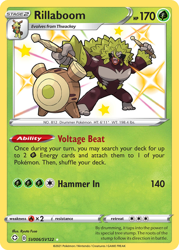 Rillaboom - Shining Fates Shiny Vault - #SV006 - Pokemon TCG card
