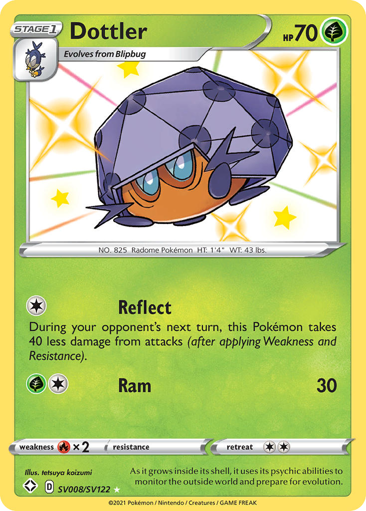 Dottler - Shining Fates Shiny Vault - #SV008 - Pokemon TCG card
