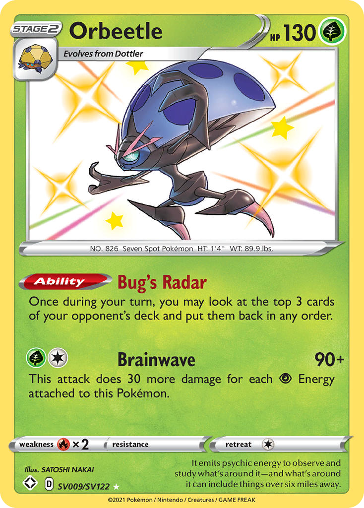 Orbeetle - Shining Fates Shiny Vault - #SV009 - Pokemon TCG card