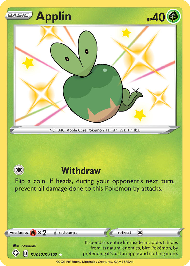 Applin - Shining Fates Shiny Vault - #SV012 - Pokemon TCG card