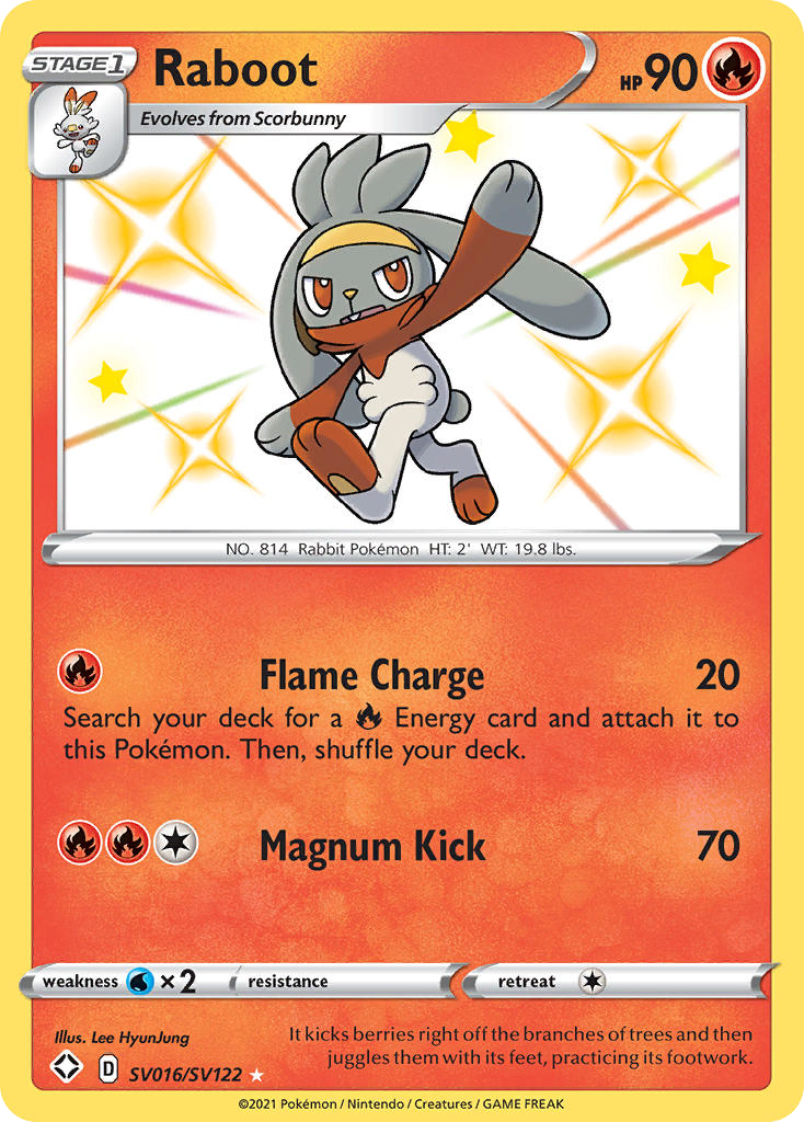 Raboot - Shining Fates Shiny Vault - #SV016 - Pokemon TCG card