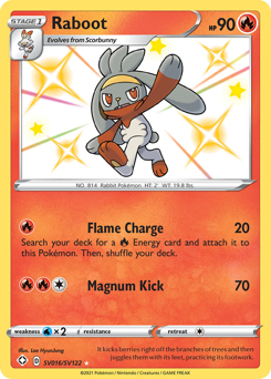 Raboot #SV016 Raboot - Shining Fates Shiny Vault - #SV016 - Pokemon TCG card