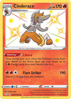 Cinderace #SV017 Cinderace - Shining Fates Shiny Vault - #SV017 - Pokemon TCG card