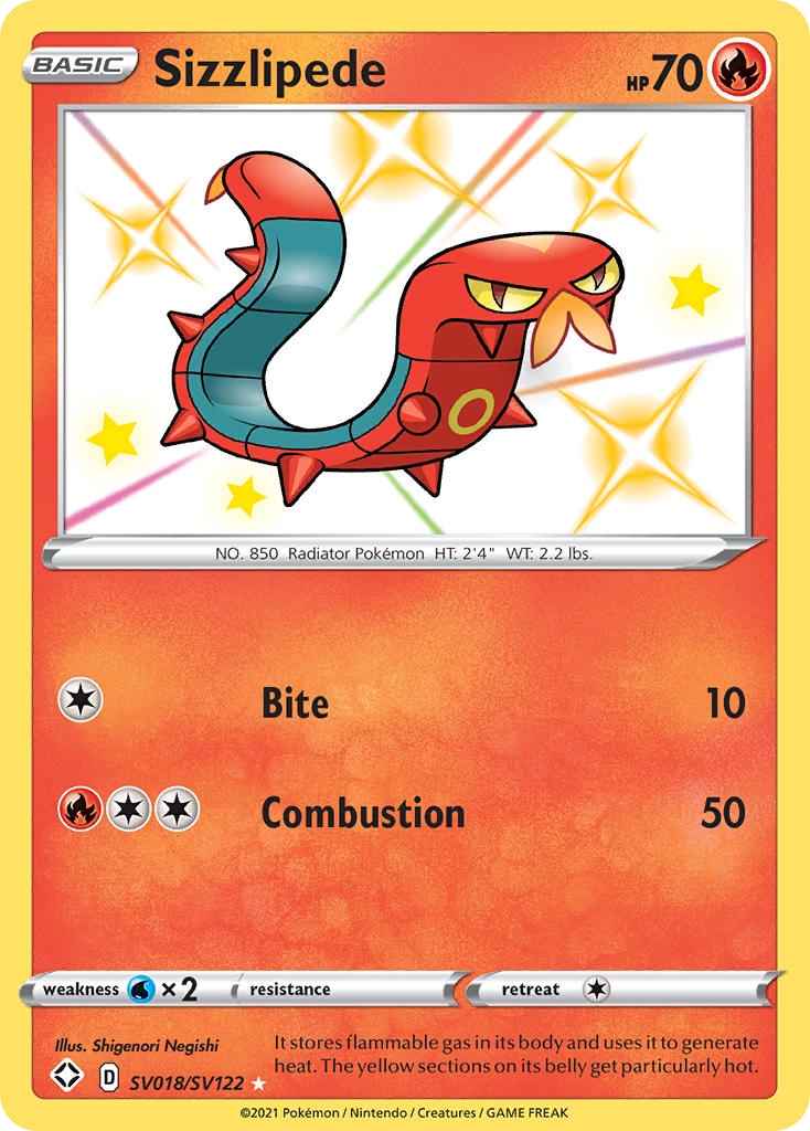 Sizzlipede - Shining Fates Shiny Vault - #SV018 - Pokemon TCG card
