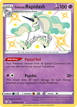 Galarian Rapidash #SV048 Galarian Rapidash - Shining Fates Shiny Vault - #SV048 - Pokemon TCG card