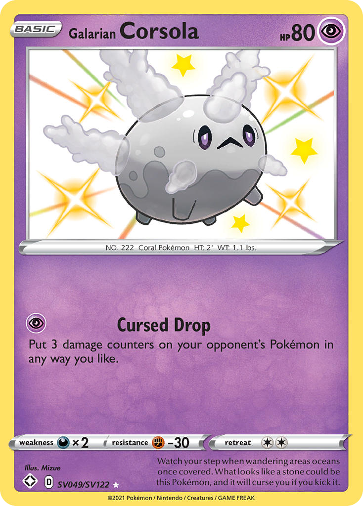 Galarian Corsola - Shining Fates Shiny Vault - #SV049 - Pokemon TCG card