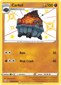 Carkol #SV068 Carkol - Shining Fates Shiny Vault - #SV068 - Pokemon TCG card
