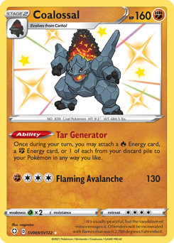 Coalossal - Shining Fates Shiny Vault - #SV069 - Pokemon TCG card
