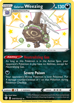 Galarian Weezing #SV077 Galarian Weezing - Shining Fates Shiny Vault - #SV077 - Pokemon TCG card