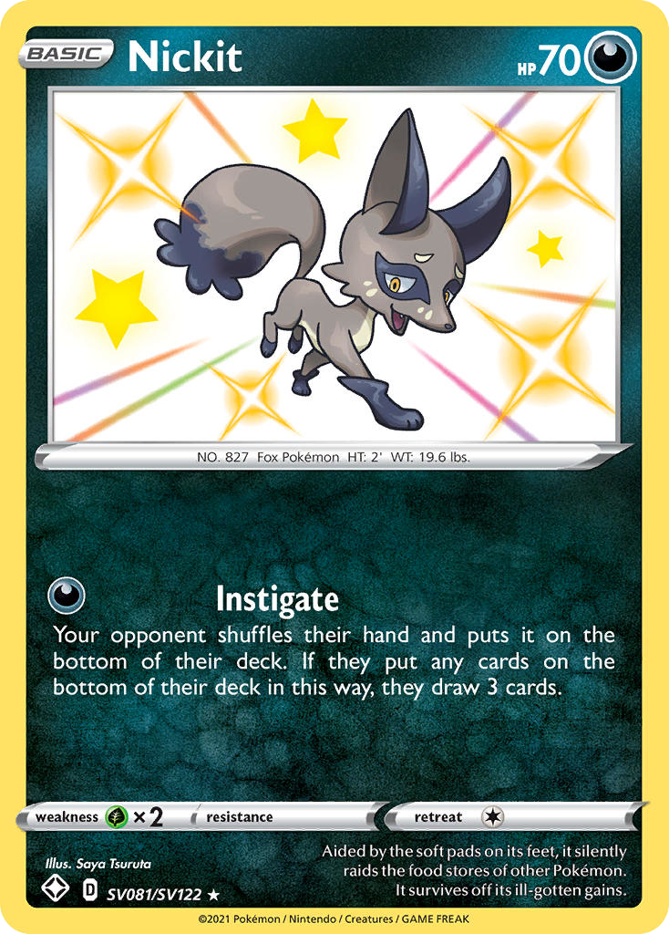 Nickit - Shining Fates Shiny Vault - #SV081 - Pokemon TCG card